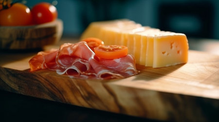 appetizer cheese prosciutto and pepper : Generative AIの素材