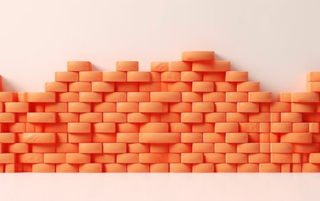 orange brick wall : Generative AIの素材