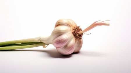 bundle of garlic on a v background : Generative AIの素材