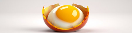 the shell of an egg with yolk : Generative AIの素材