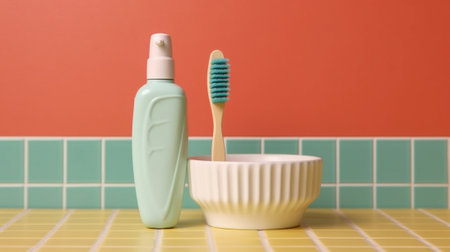 toothpaste and toothbrush : Generative AIの素材