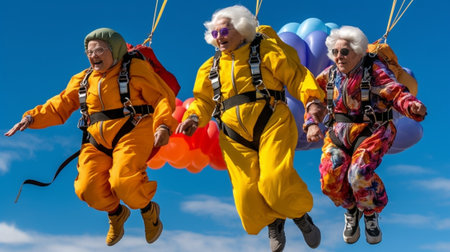 Jumping Parachutists : Generative AIの素材