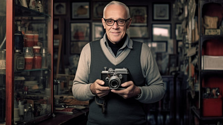 Serbia Belgrade March 3 Richard Dreyfuss at the Cinematheque in the museum camera to record films on March 8 2015 in Belgrade Serbia : Generative AIの素材