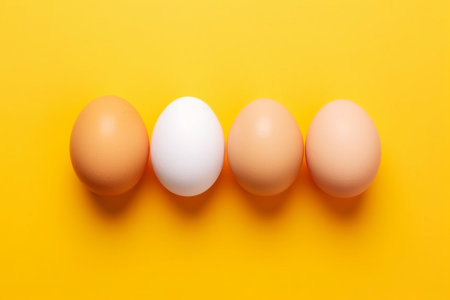 fresh eggs in a cardboard on a purple background : Generative AIの素材