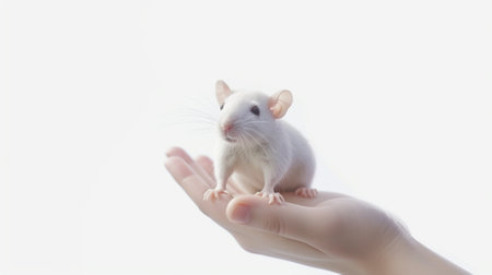 hand holding mouse isolated on white background : Generative AIの素材