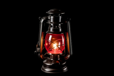 vintage kerosene oil lantern lamp hanging on the wire : Generative AIの素材