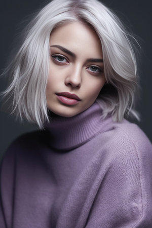 purple turtleneck sweater : Generative AIの素材