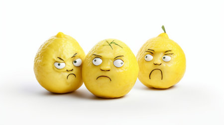 Rotten lemons Mold lemon on white : Generative AIの素材