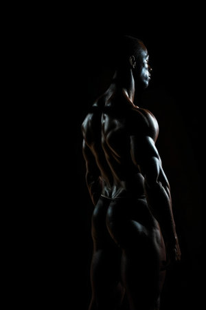 silhouette of man in the darkness : Generative AIの素材