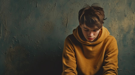 Concept of teenage depression and isolation : Generative AIの素材