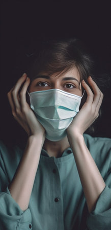 Displeased annoyed young woman with taped mouth being tired of quarantine and isolation irritated because of coronavirus dressed in dressing gown paper crown stays at hom : Generative AIの素材