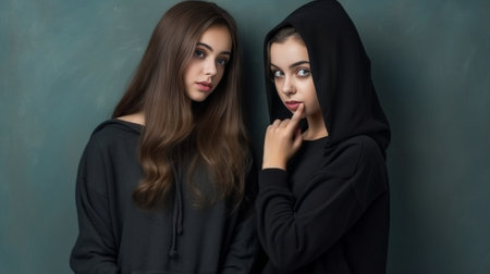 Young black woman whispers secret to her Caucasian friend gossip together and spread rumours Emotional European girl feels amazed to hear confidential information from co : Generative AIの素材