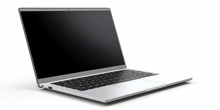 Isolated laptop with empty space on white background : Generative AIの素材