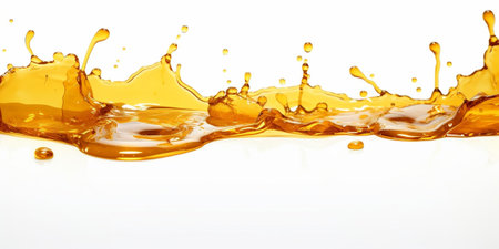 honey spill isolated on white, top view : Generative AIの素材