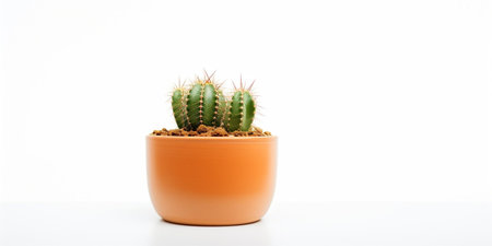 Small plant in pot succulents or cactus isolated on white background by front view : Generative AIの素材