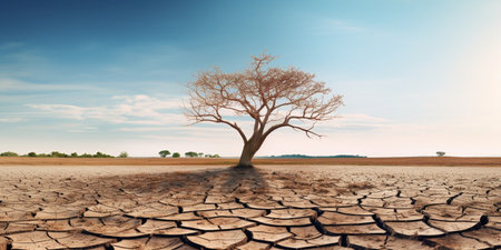 Growth of trees in drought crisis, Living with tree drought. : Generative AIの素材