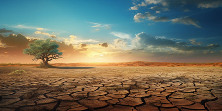 Climate change and drought land : Generative AIの素材