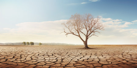 Growth of trees in drought crisis, Living with tree drought. : Generative AIの素材