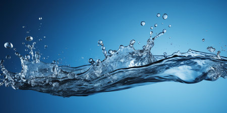 abstract water splash on blue background : Generative AIの素材
