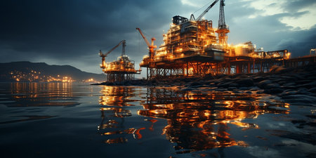 oil and gas industry in powerful HDR processing effect : Generative AIの素材