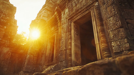 Angkor Wat Temple at sunrise, Siem Reap, Cambodiaの素材
