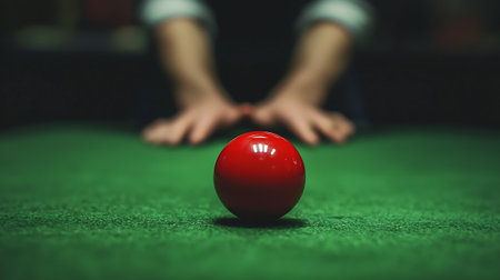 young pro billiard player finding best solution and right angle at snooker pool sport  gameの素材
