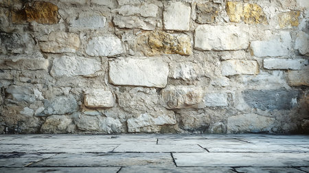 Old stone wall and floor, grunge texture background, interior designの素材
