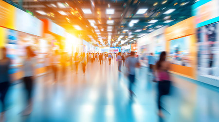 Blurred image of people at the airport terminal. Intentional motion blurの素材