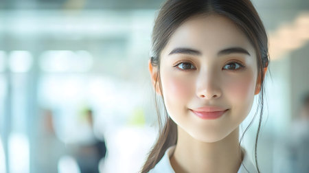 Portrait of asian beautiful woman in office, business concept.の素材
