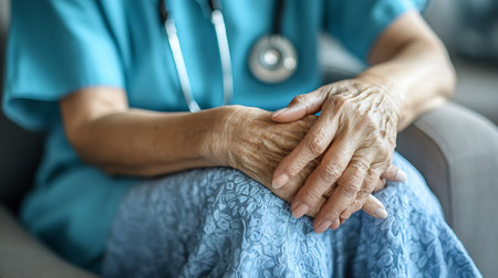 Asian senior or elderly old lady woman patient at nursing home, healthy strong medical concept.の素材