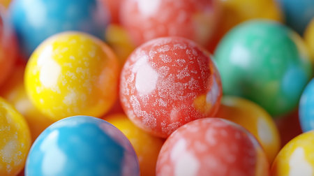 Close-up of colorful candies. Shallow depth of field.の素材