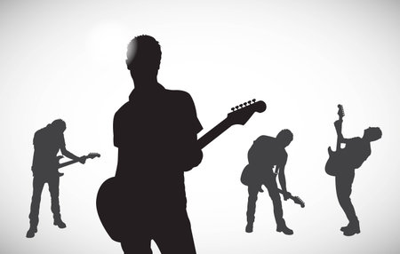silhouettes of musiciansのイラスト素材