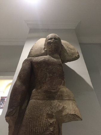 Cairo, Egypt - 07 10 2019: The fourth dynasty founder King Sneferu statue