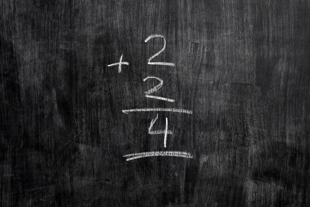 Simple equation written on blackboardの写真素材