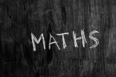 The word maths written on blackboardの写真素材