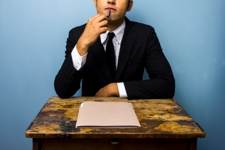 businessman is thinkingの写真素材