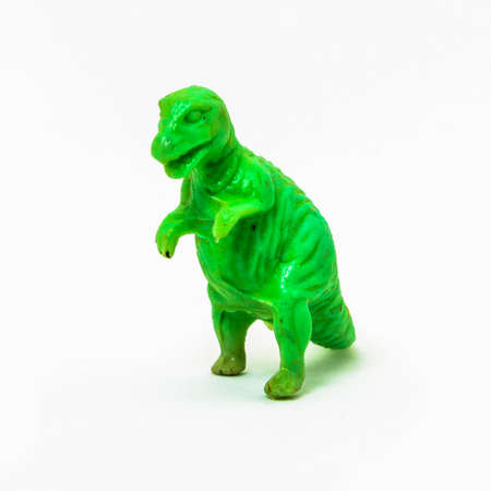 Toy Dinosaurs on White Backgroundの写真素材