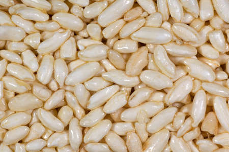 background and texture of sweet airy rice grainsの写真素材