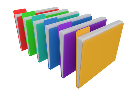 Colored Folders for documents. 3d illustrationの写真素材