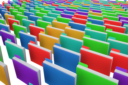 Colored Folders for documents. 3d illustrationの写真素材