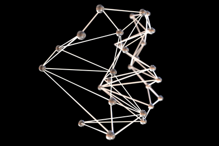 Blockchain network concept. 3d illustrationの写真素材