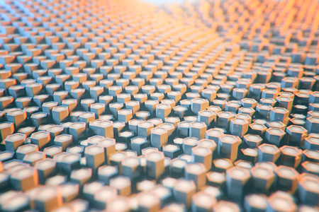 Blockchain network concept. 3d illustrationの写真素材