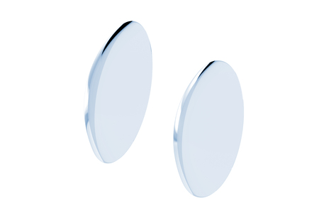 Two contact lenses close-up on white background. 3d illustrationの写真素材