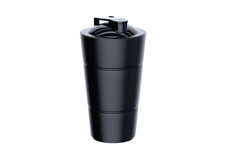 3d rendering of black shaker on white background. Fitness accessories. Kitchenware. Healthy eating.の写真素材