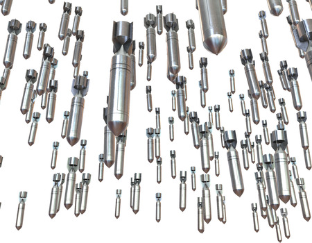 Aerial Bomb on white background. 3d illustrationの写真素材