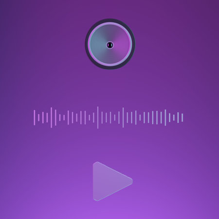 Speaker on purple background. 3d illustration