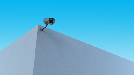 CCTV security camera on the wall. 3d illustrationの写真素材