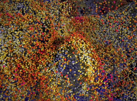 Random sphere like element with organic material of surface. Microbe colony concept. 3d illustration.の写真素材