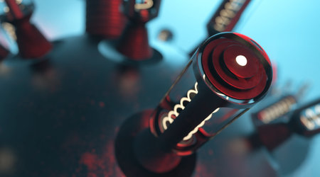 Abstraction with bulbs and spheres. Concept. 3d illustration.