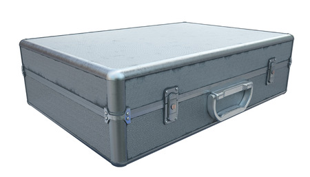 suitcase iron with locks on a white background. 3d illustrationの写真素材